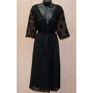 Fashion Women's Plus Size Lace Top Wrap V Neck Half Sleeves Cocktail Party Dress